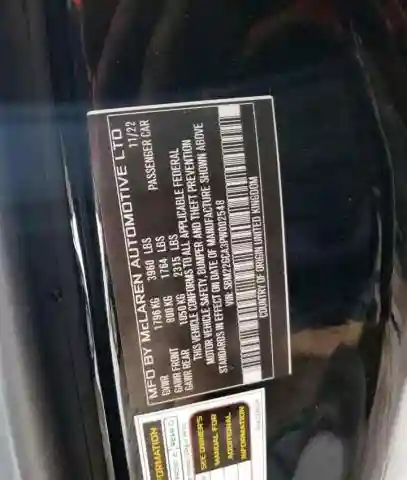SBM22GCA3PW002548 2023 MCLAREN AUTOMOTIVE GT-1